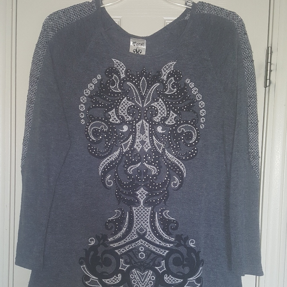 Grey Long Sleeve Top
